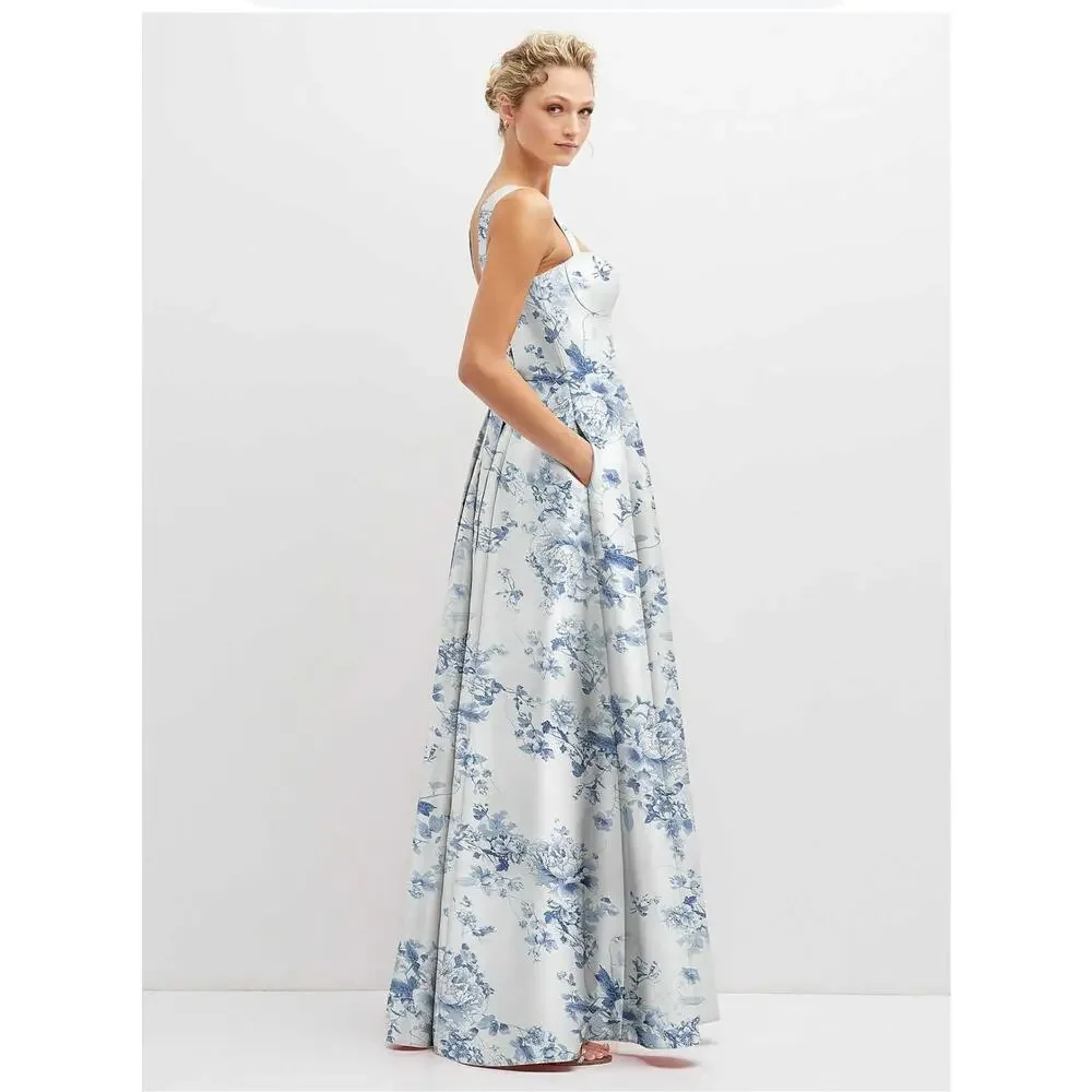 Alfred Sung Cottage Rose Larkspur Gown - Size 10 (new) - Picture 4 of 10